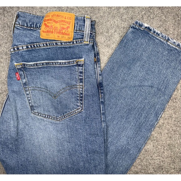 Levi's Other - Levis 511 Jeans Mens 32x30 Slim Fit Blue Medium Wash Denim Distressed Streetwear
